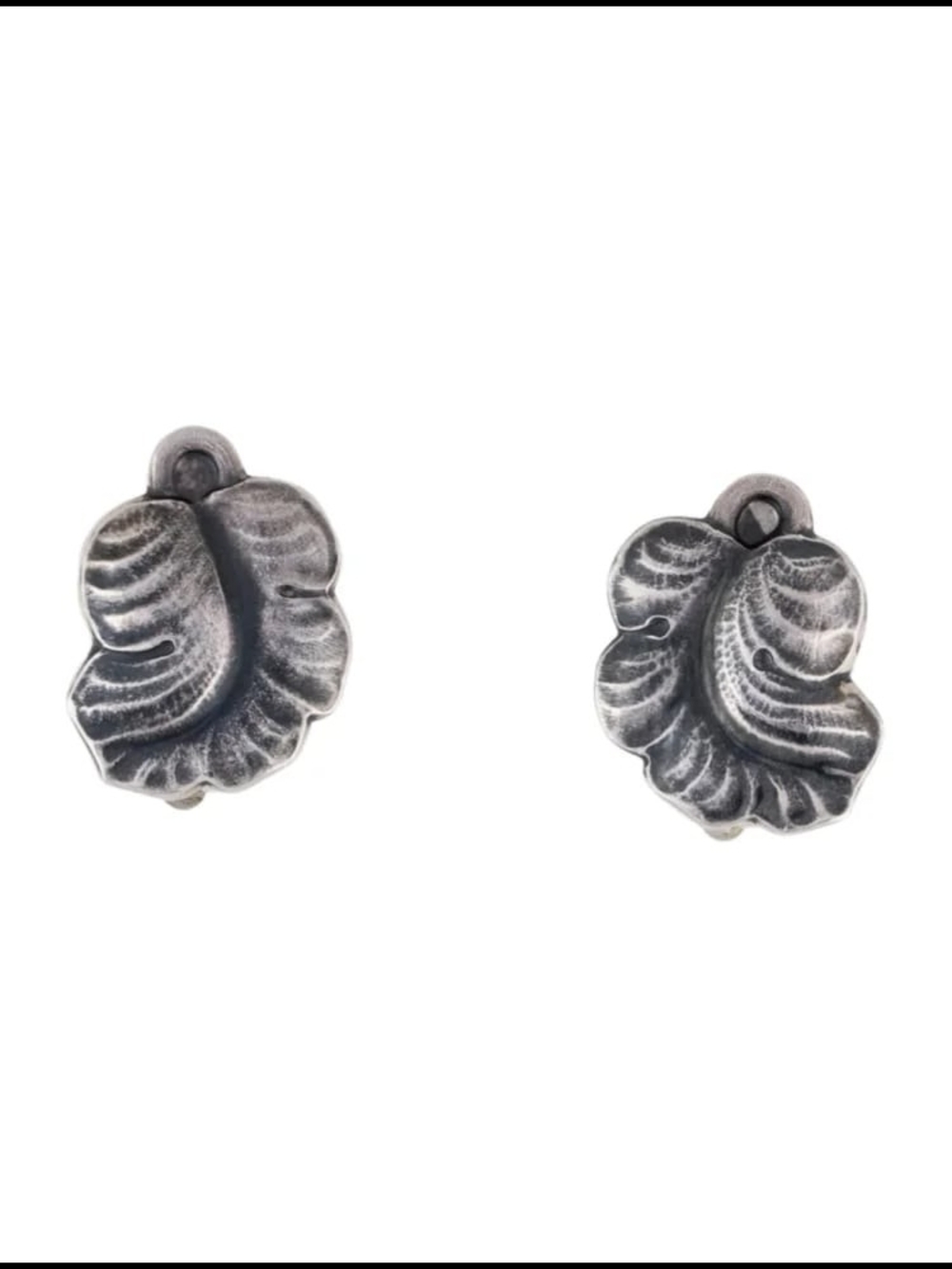 Georg Jensen Sterling Silver Leaf Motif Clip-On Earrings - Silver